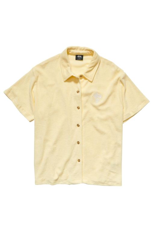 Stussy Womens Copyright Looped Terry Shirts Yellow - ANHOR3950